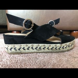 “A New Day” Black Wedge Sandal